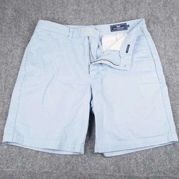 Vineyard Vines Club Shorts Mens 34 Light Blue Cotton Stretch 1H0099 - Picture 3 of 7